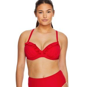 Pour Moi Space Convertible Underwire Bikini Top in Red Size US 34G, UK 34F